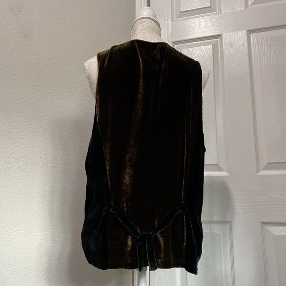 Citron Santa Monica Vest Silk Velour  Block Plain Brown Gray Green Medium Silk - Picture 5 of 15
